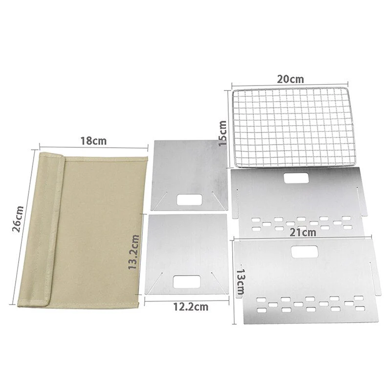 Stainless Steel Portable Folding Camping Mini Grill - Image 7