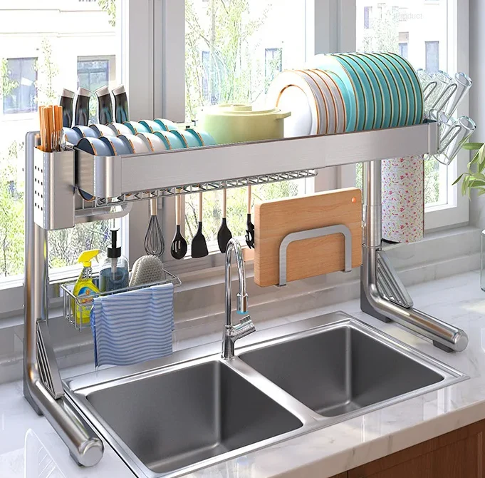 Stainless Steel Sink Dish Storage Countertop Organizer - Image 2