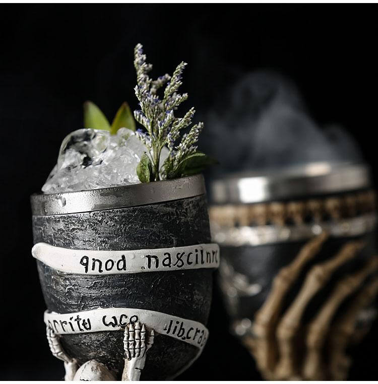 Stainless Steel Skull Gothic Goblet Cocktail Glass - Image 15