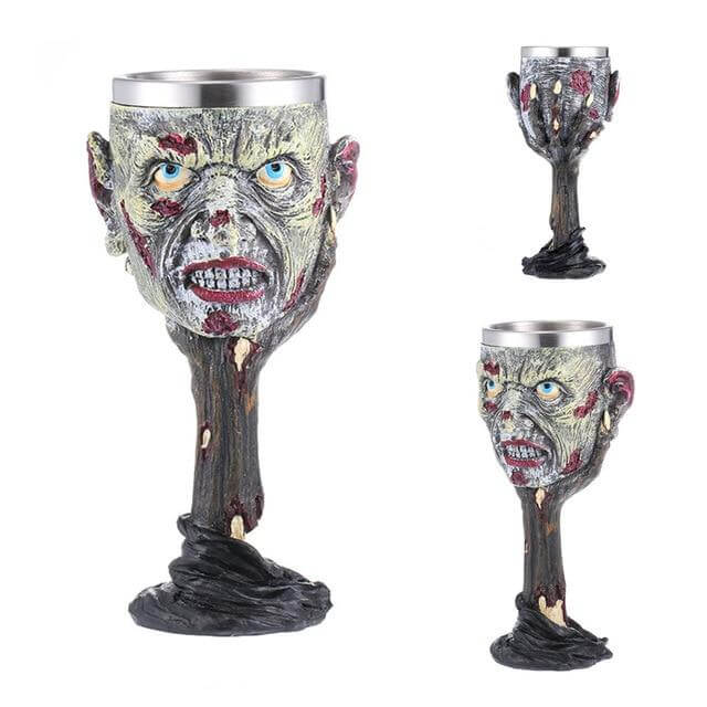 Stainless Steel Skull Gothic Goblet Cocktail Glass - Image 16