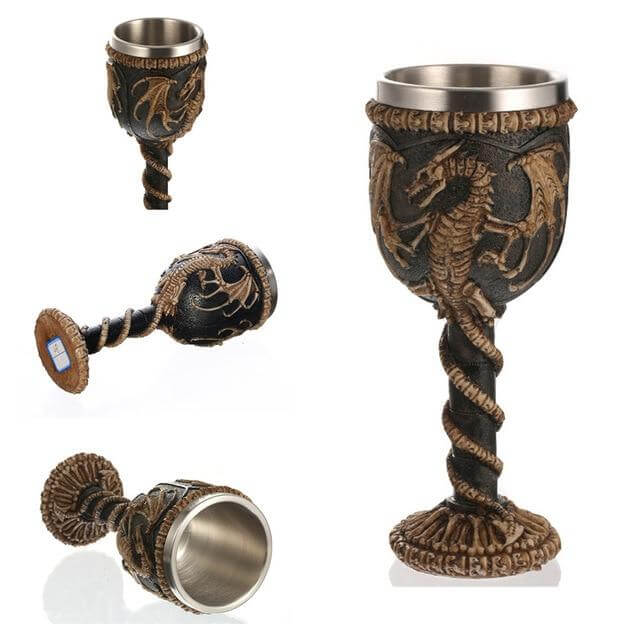 Stainless Steel Skull Gothic Goblet Cocktail Glass - Image 18