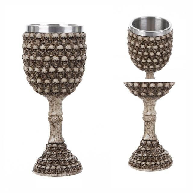 Stainless Steel Skull Gothic Goblet Cocktail Glass - Image 19
