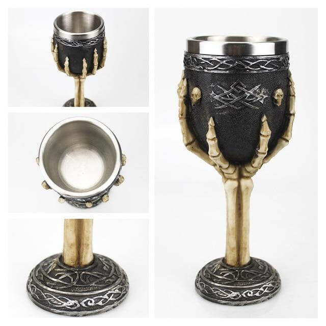 Stainless Steel Skull Gothic Goblet Cocktail Glass - Image 21