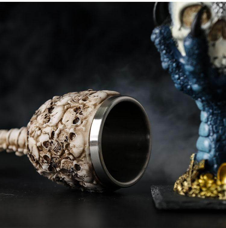Stainless Steel Skull Gothic Goblet Cocktail Glass - Image 27