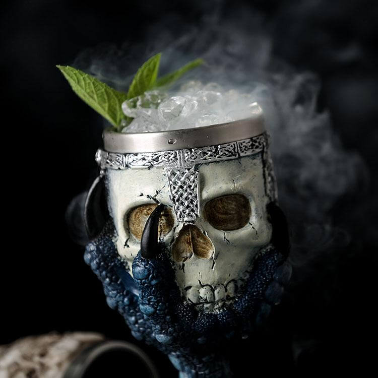 Stainless Steel Skull Gothic Goblet Cocktail Glass - Image 28