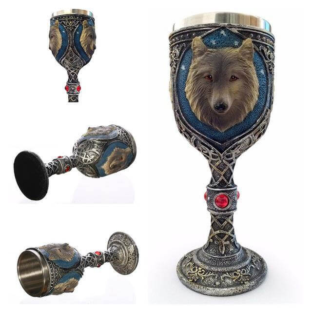 Stainless Steel Skull Gothic Goblet Cocktail Glass - Image 4
