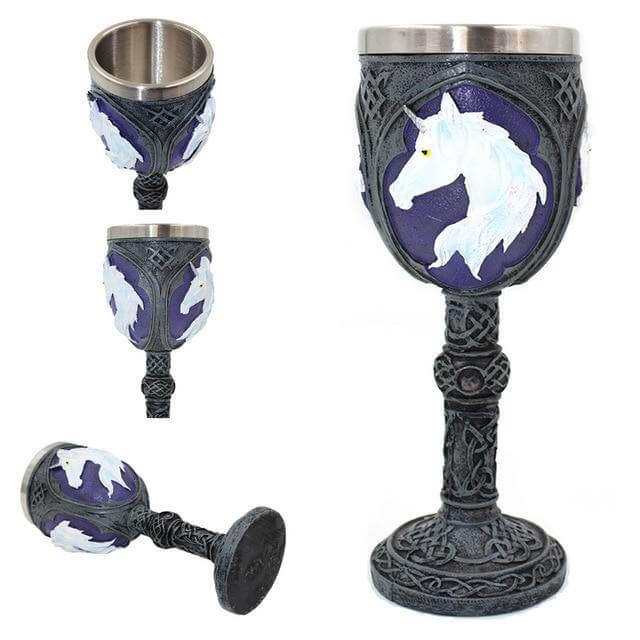 Stainless Steel Skull Gothic Goblet Cocktail Glass - Image 8