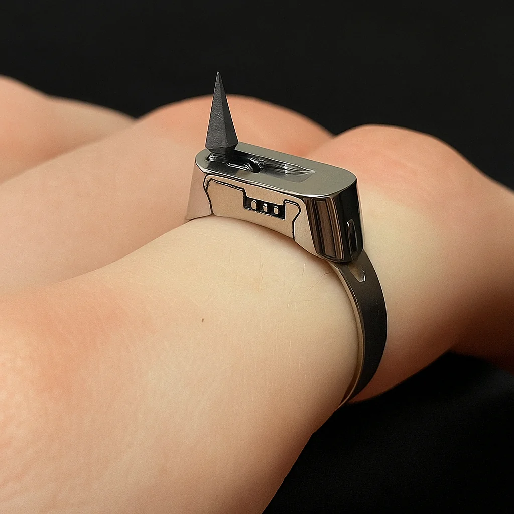 Stainless Steel Survival Self Defense Ring - Image 2