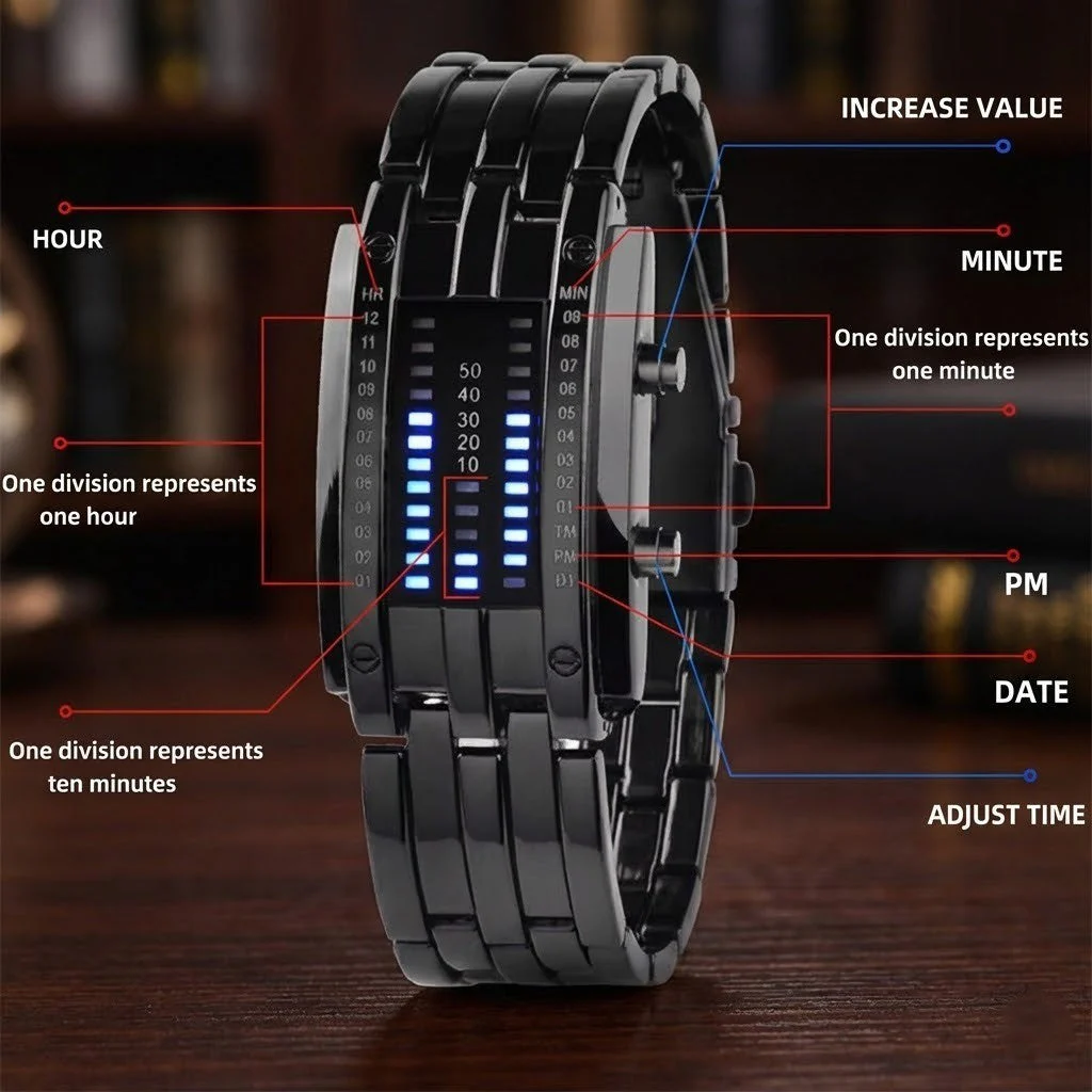 Steel Lava Binary Watch - Image 5