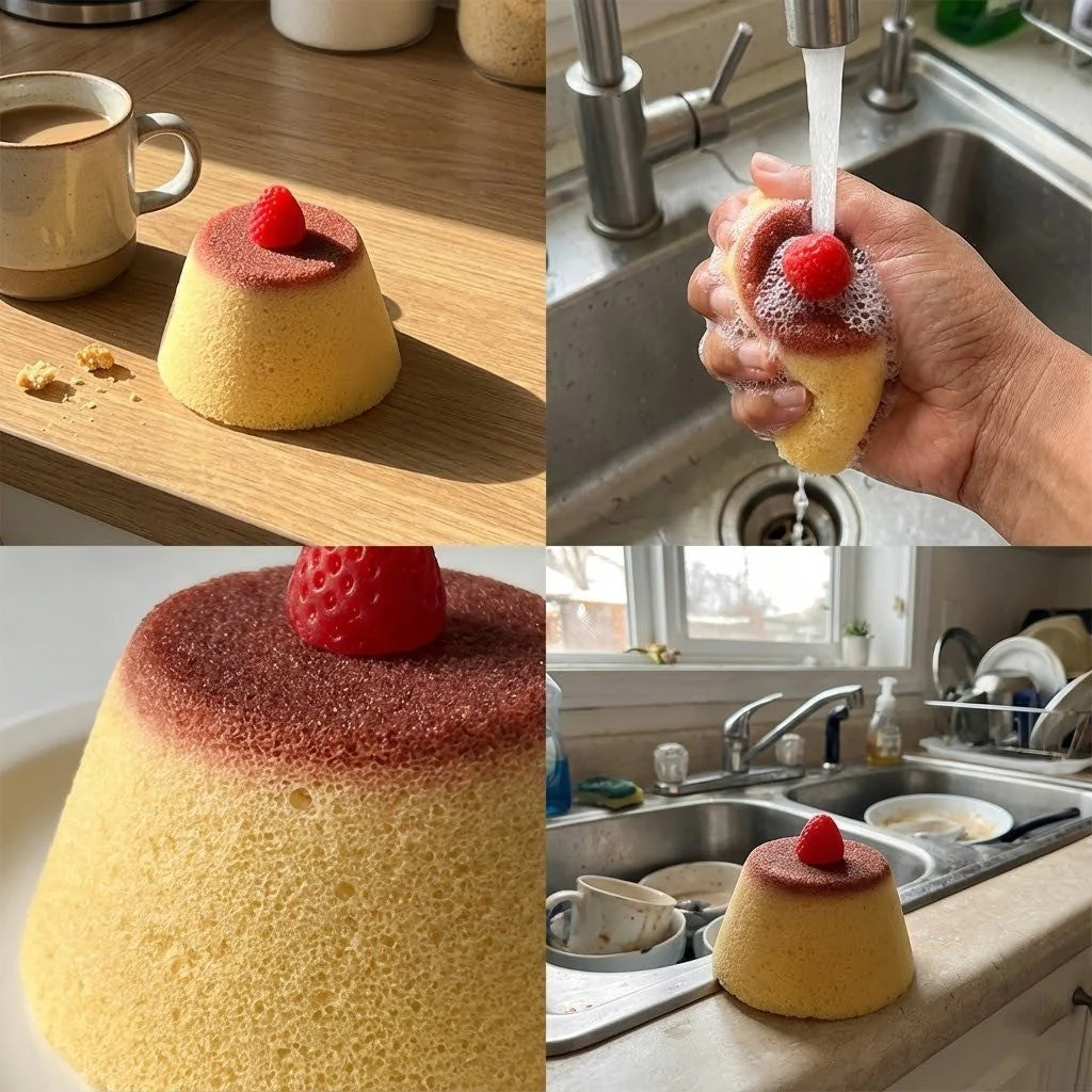 Strawberry Caramel Pudding Cleaning Sponge - Image 4