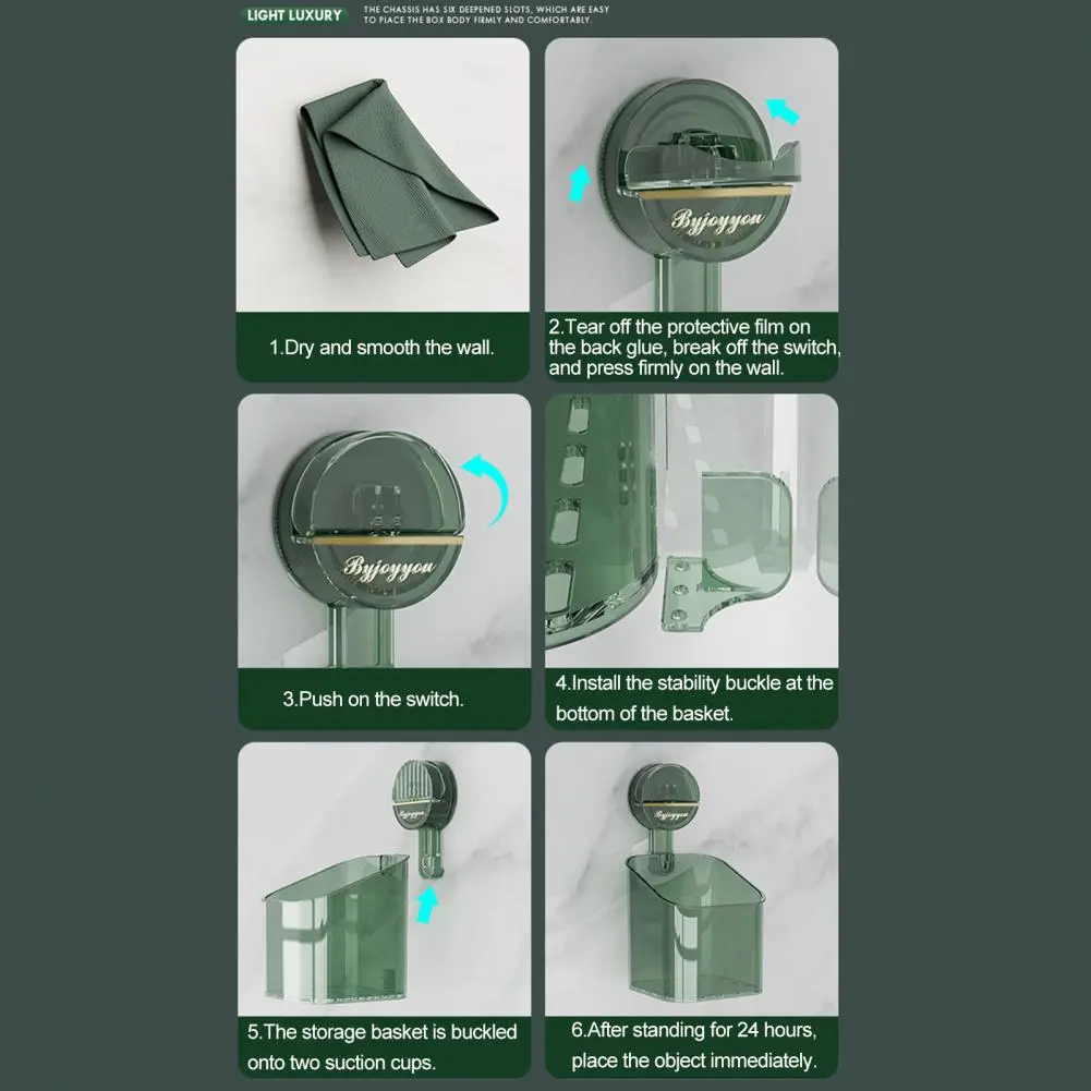 Strong Suction Quick Mini Bathroom Storage Rack - Image 5