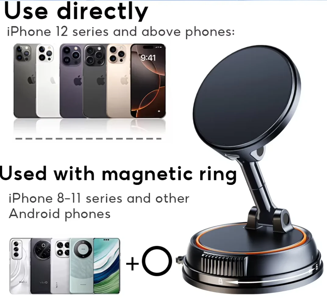 Strong Suction Wireless Car Magnetic Charging Phone Holder - Image 7