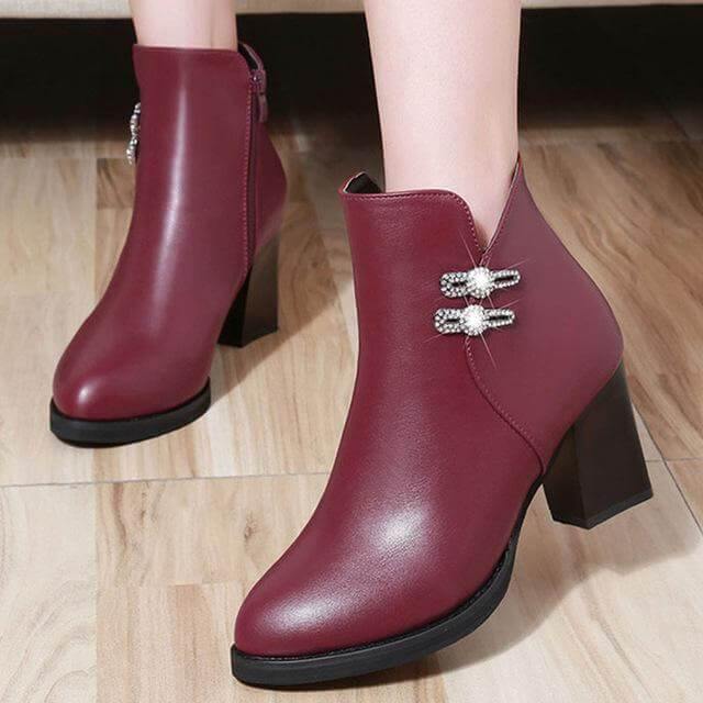 Stylish Fashion Pure High Heels Boots - Image 2