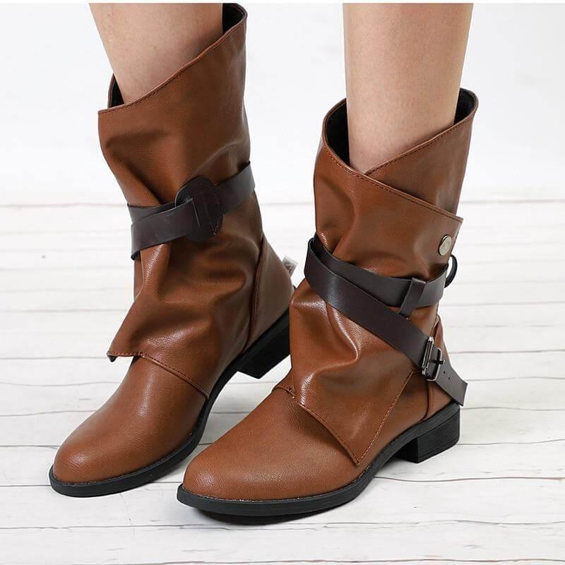 Stylish Luxury Low Heel Fall Boots - Image 8
