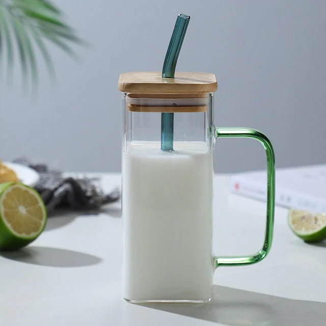Stylish Square Large Capacity Mug with Straw - Image 3