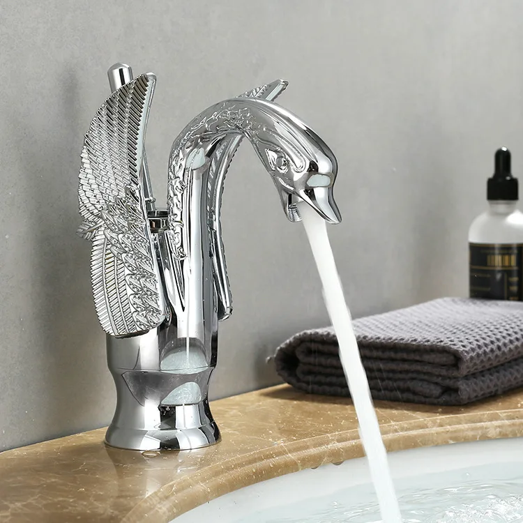 Swan Single Handle Golden Basin Faucet - Image 10