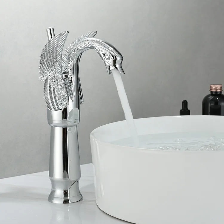 Swan Single Handle Golden Basin Faucet - Image 2