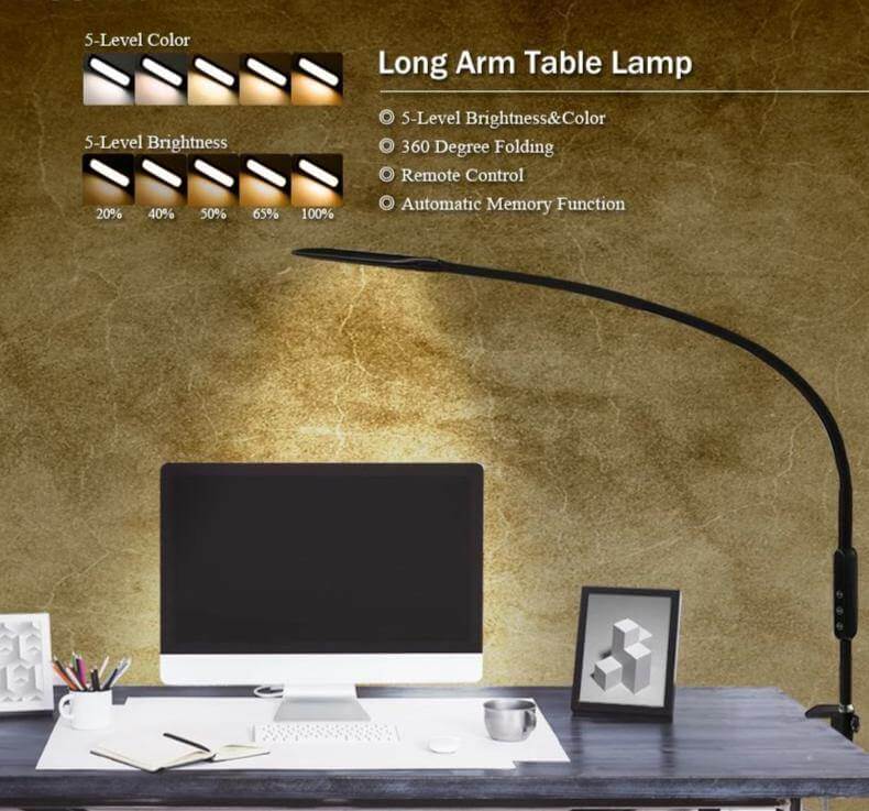 Table Clip Led Desk Lamp with Remote Control - Image 4