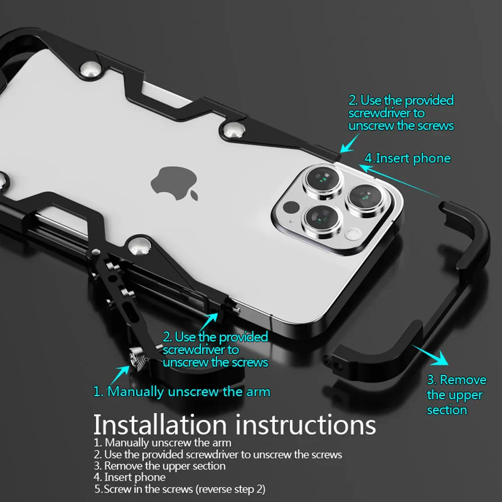 Tactical Grip Shockproof Alloy Frame iPhone Case - Image 5