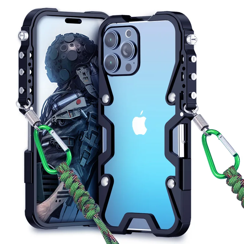 Tactical Grip Shockproof Alloy Frame iPhone Case - Image 9
