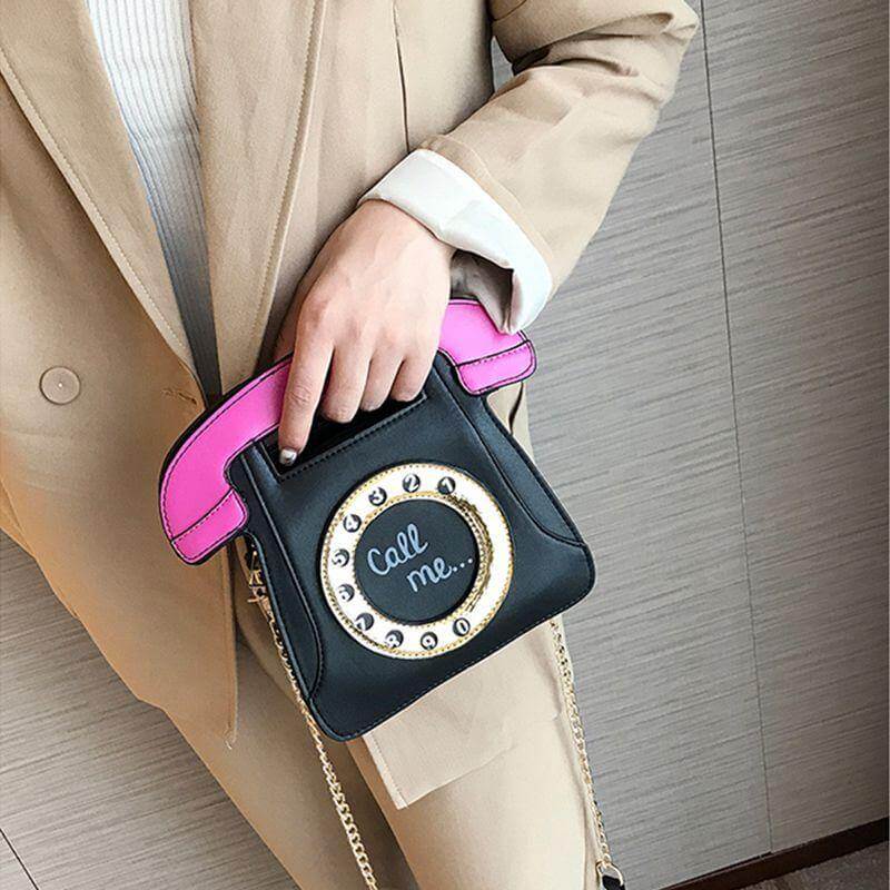 Telephone Shaped Women Retro Crossbody Handbag - Image 5
