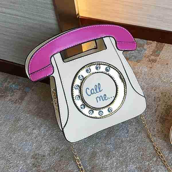 Telephone Shaped Women Retro Crossbody Handbag - Image 6