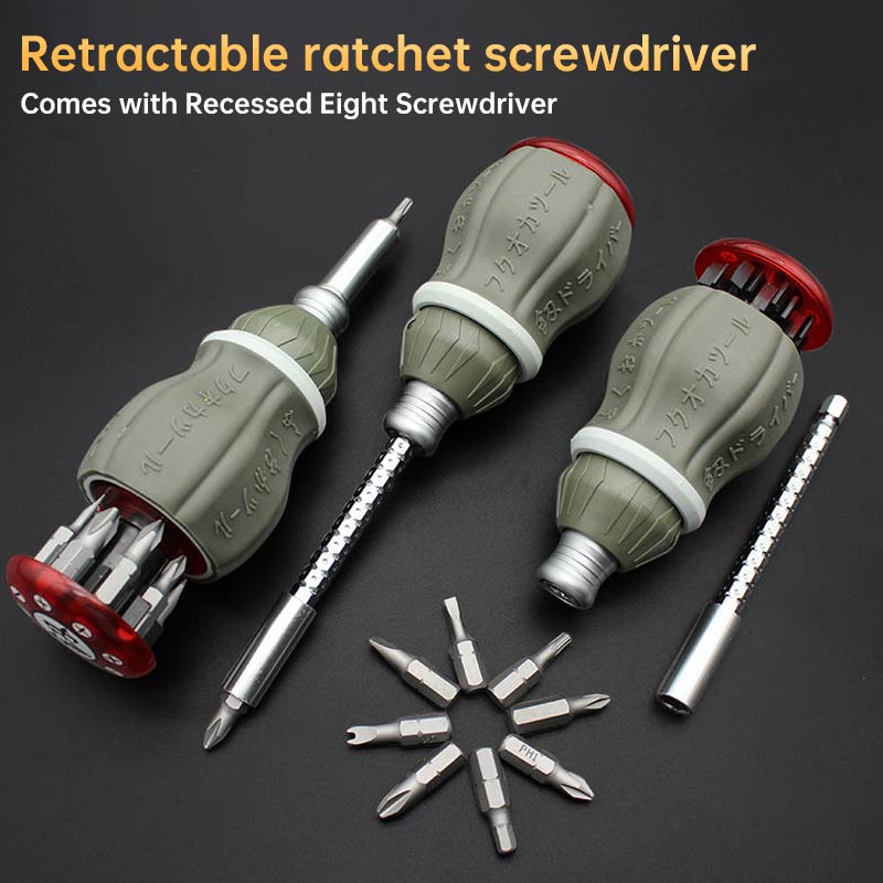 Telescopic Portable Magnetic Fix Flex Screwdriver Set - Image 3