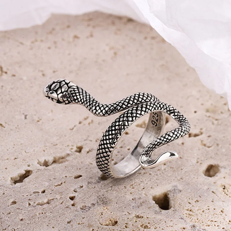 Textured Snake Steel Ring - Image 4
