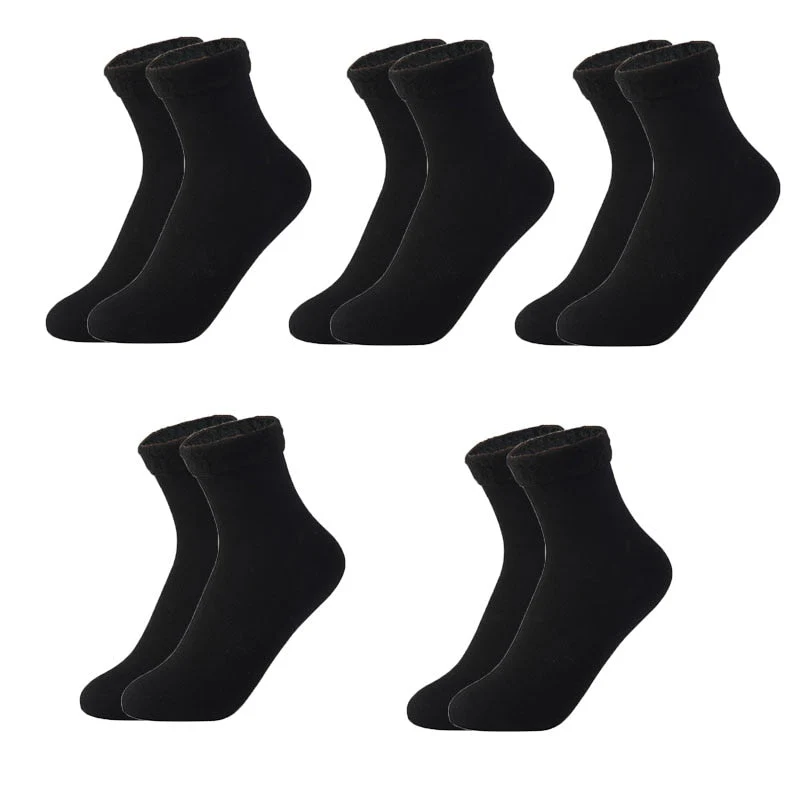 Thermal Touch Winter Warm Solid Thick Socks - Image 17