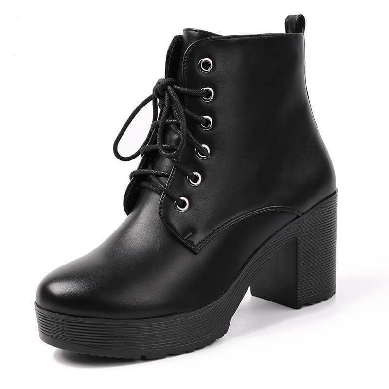 Thick High Fur Platform Heels for Women - Image 3