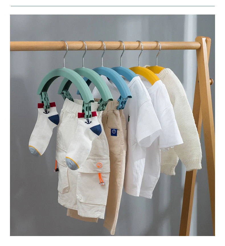 Three-Layer Rotating Cloth Hangers with Clips - Image 5