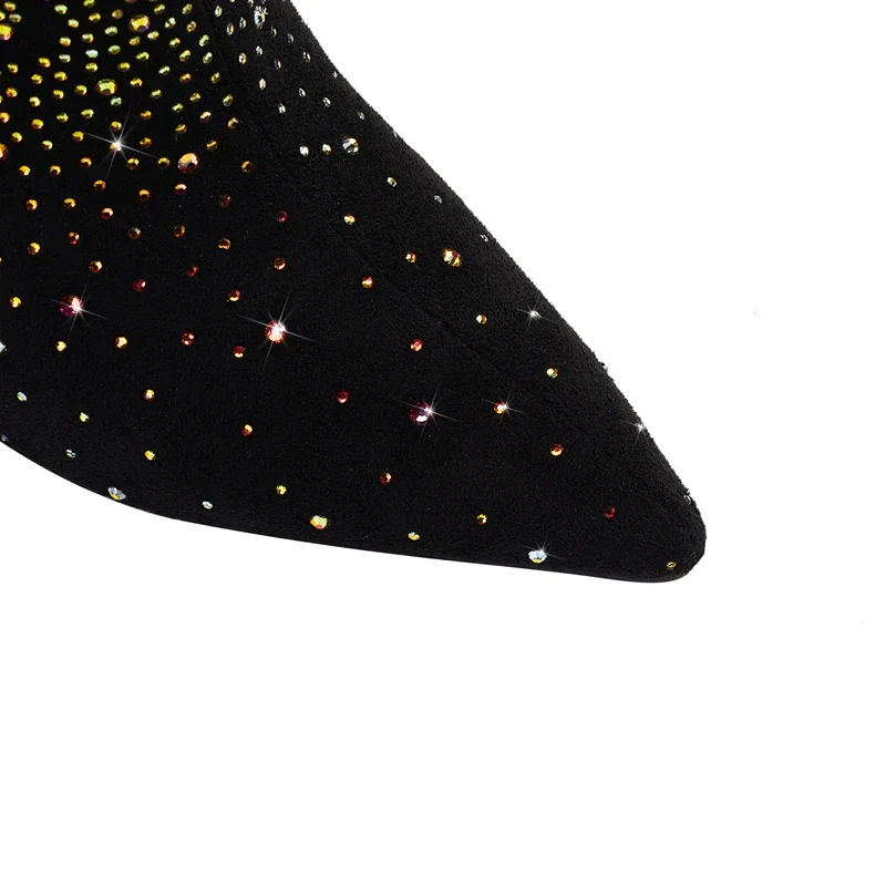 Tiger Gleam Rhinestone Skull High Heel Shoes - Image 3