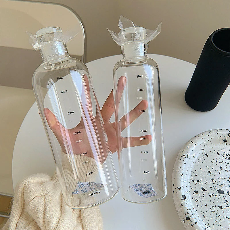 Time Scale Heat-Resistant Glass Water Bottle - Image 3