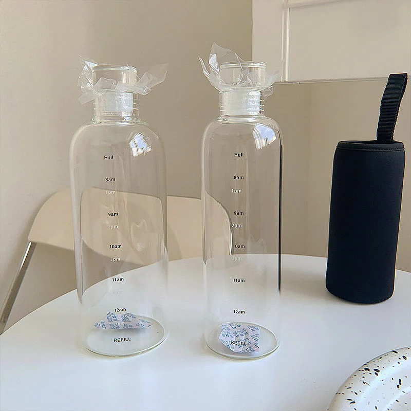 Time Scale Heat-Resistant Glass Water Bottle - Image 5