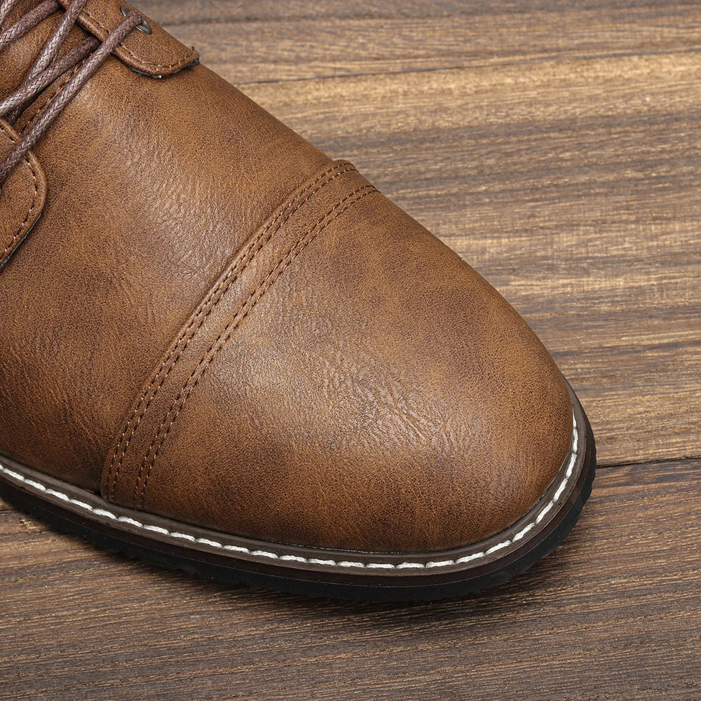 Timeless Vintage Leather Lace-Up Everyday Casual Boots - Image 3