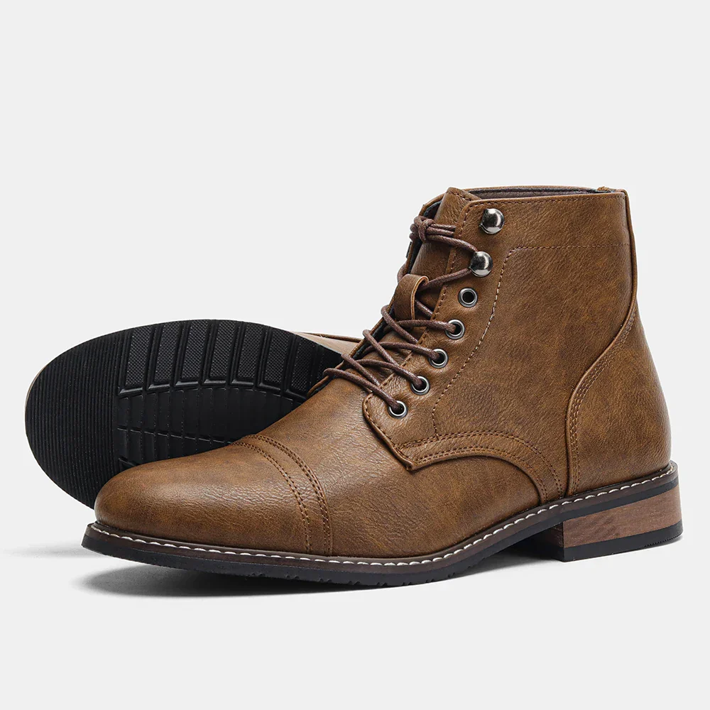 Timeless Vintage Leather Lace-Up Everyday Casual Boots - Image 5
