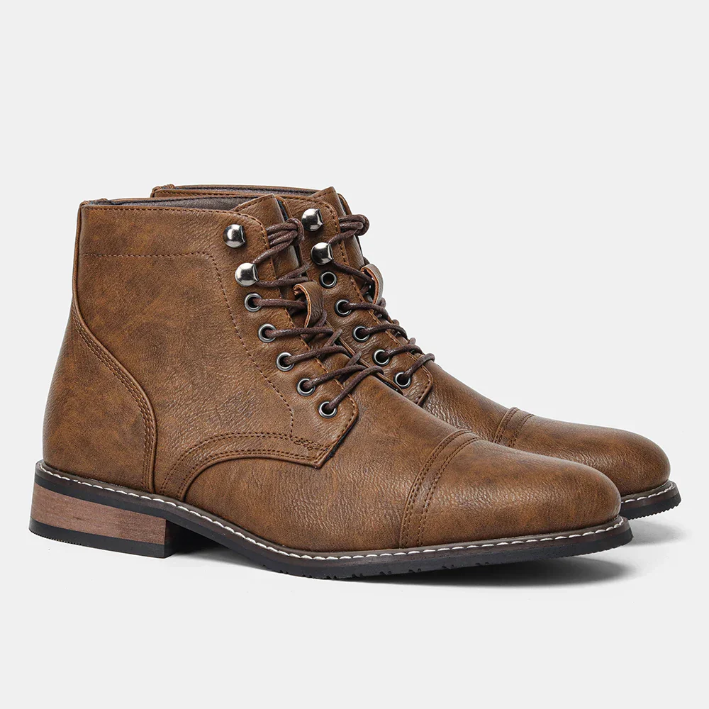 Timeless Vintage Leather Lace-Up Everyday Casual Boots - Image 6