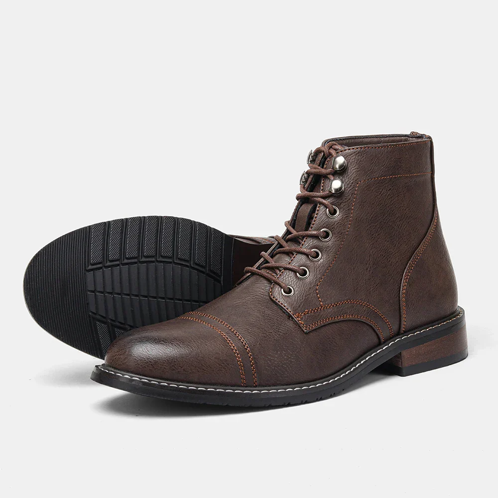 Timeless Vintage Leather Lace-Up Everyday Casual Boots - Image 8