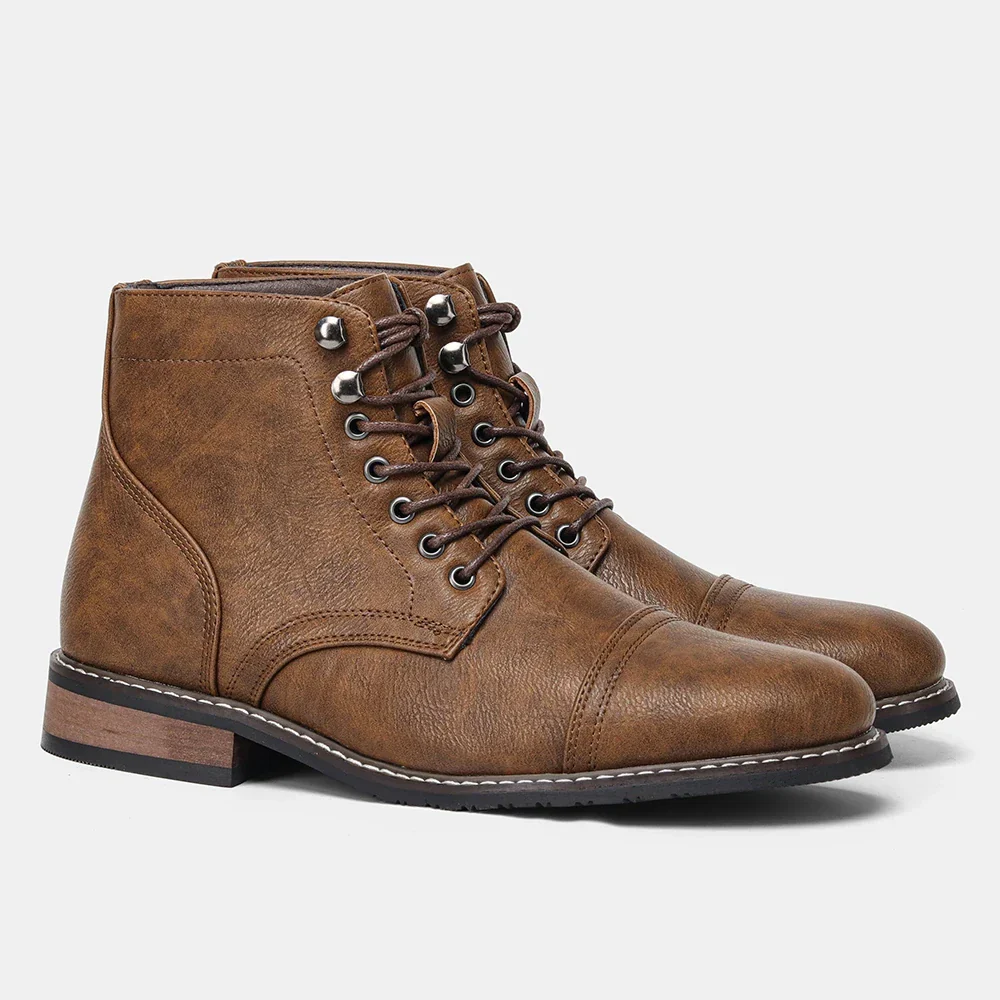 Timeless Vintage Leather Lace-Up Everyday Casual Boots - Image 9