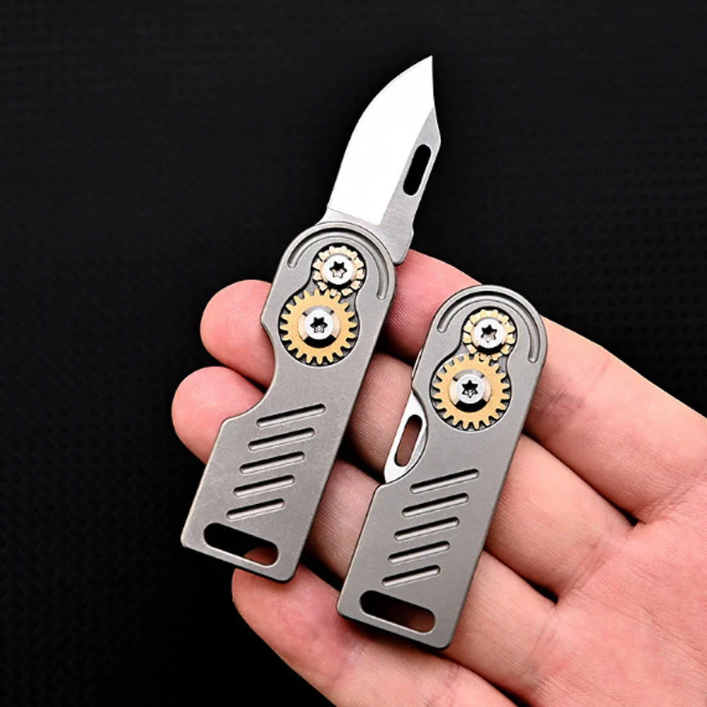 Titanium Gear Folding EDC Knife - Image 2