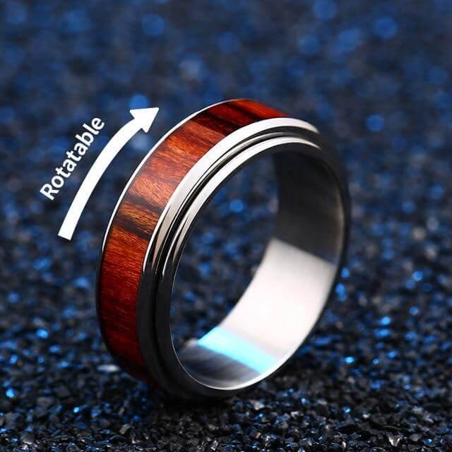 Titanium Stainless High Polished Red Woodiness Rings - Image 7