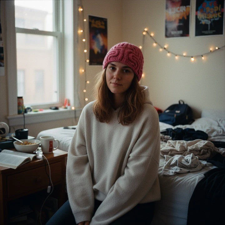Too Much IQ Knitted Brain Beanie - Image 6