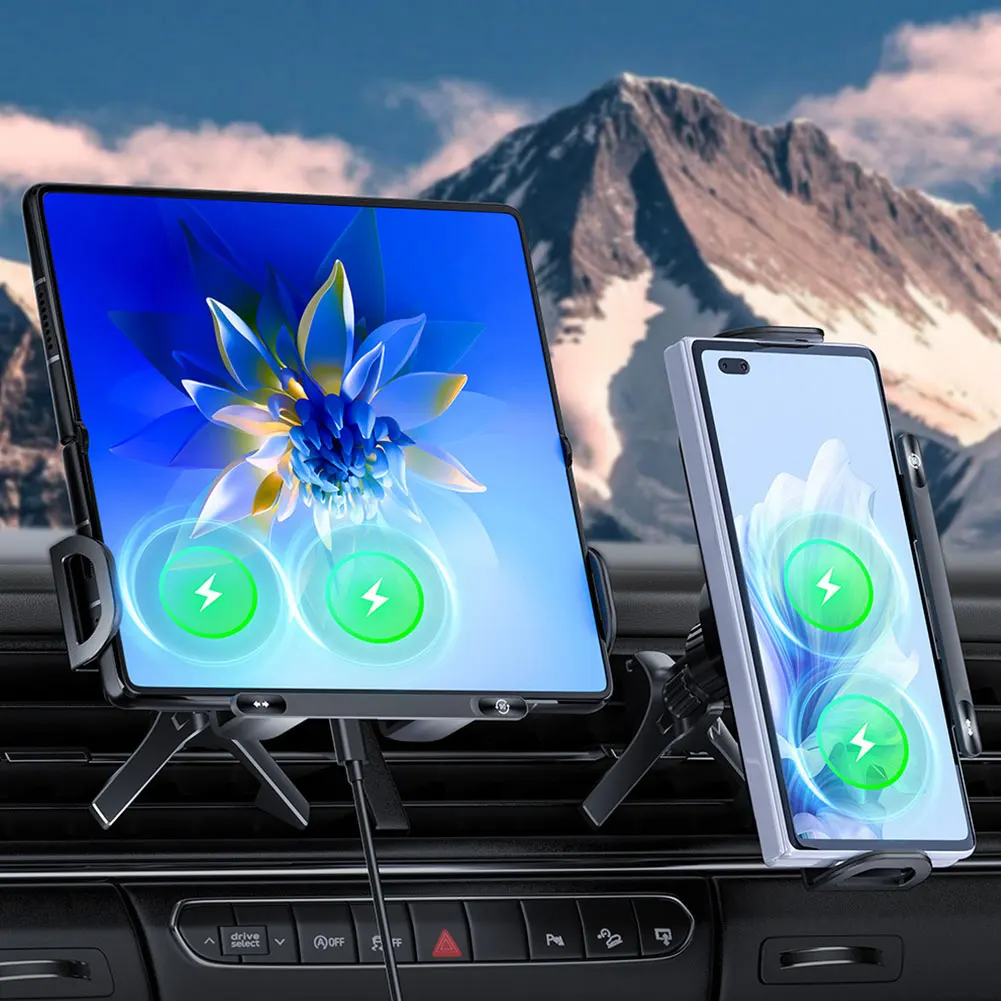 Touch & Rotate Automatic Universal Car Wireless Charge Phone Holder - Image 2