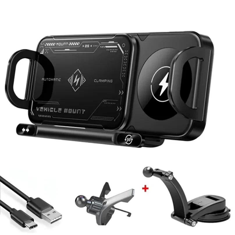 Touch & Rotate Automatic Universal Car Wireless Charge Phone Holder - Image 6