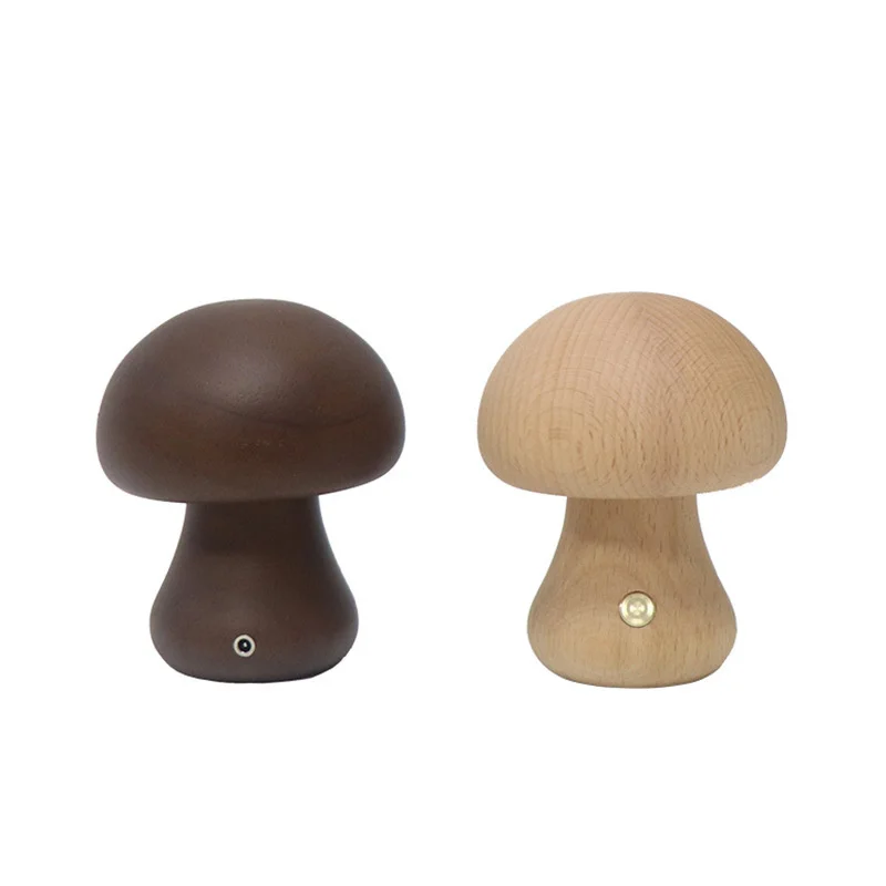 Touch Switch Wooden Mushroom LED Night Lamp - Image 7