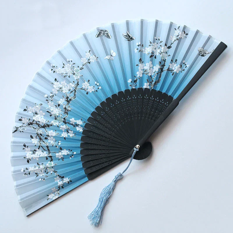 Traditional Japanese Style Floral Hand Fan - Image 16
