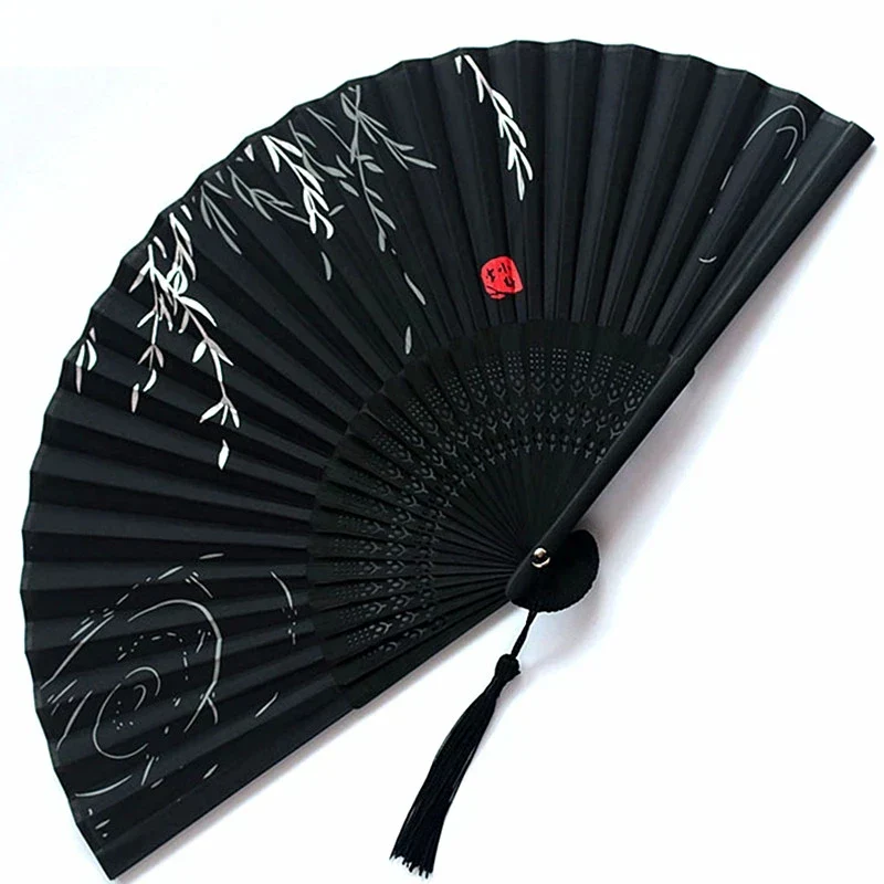 Traditional Japanese Style Floral Hand Fan - Image 8