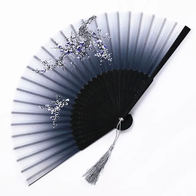 Traditional Japanese Style Floral Hand Fan - Image 9