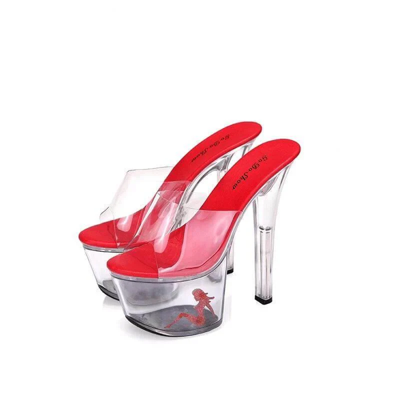 Transparent Crystal Platform High Heels - Image 4