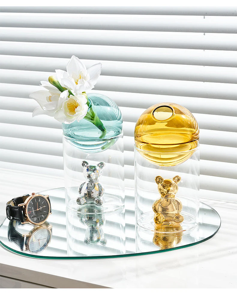 Transparent Double Glass Terrarium Art Vase - Image 2